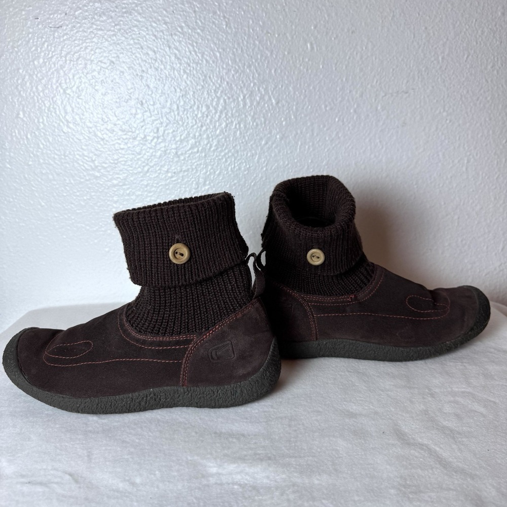 Keen Shay Ankle Boots Womens Size 9.5 Brown Suede Knit Cuff Boho Booties Winter - Picture 14 of 14